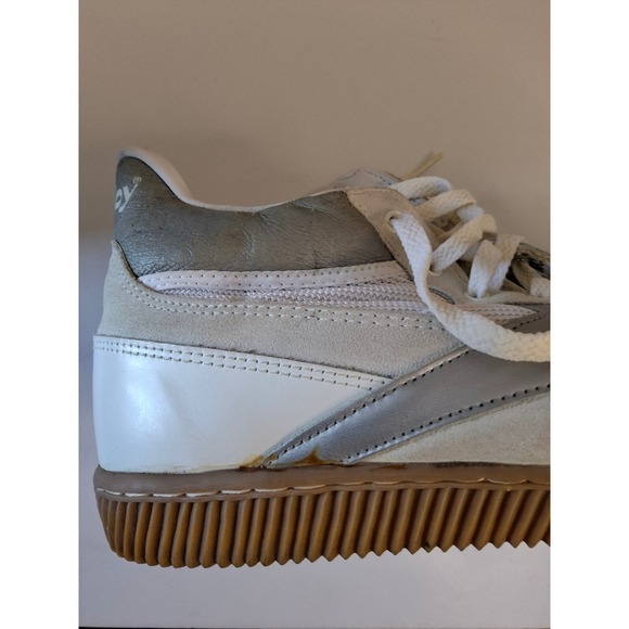Vintage FootJoy Mens Shoes White Silver Suede 
 Hi Top Sneakers Gum Sole 11.5 main image 2